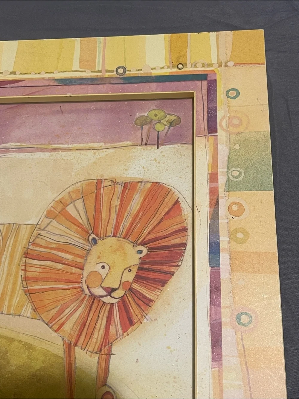 Z Gallerie Yellow Orange Pink Framed Nursery Animal Prints (Set of 2)